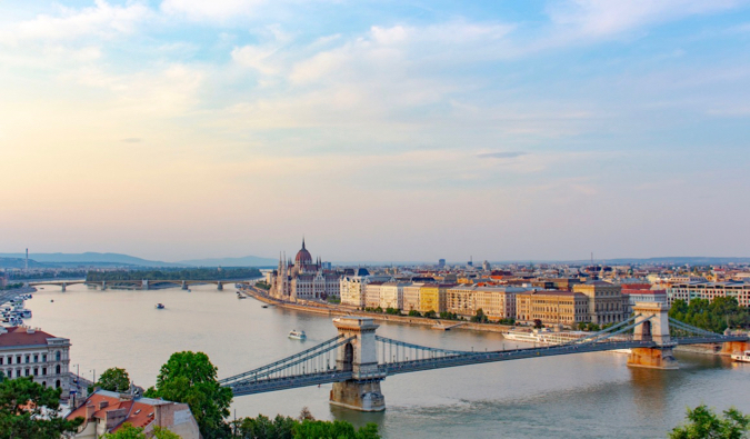 The skyline of Budpapest, Hungary during a summer day