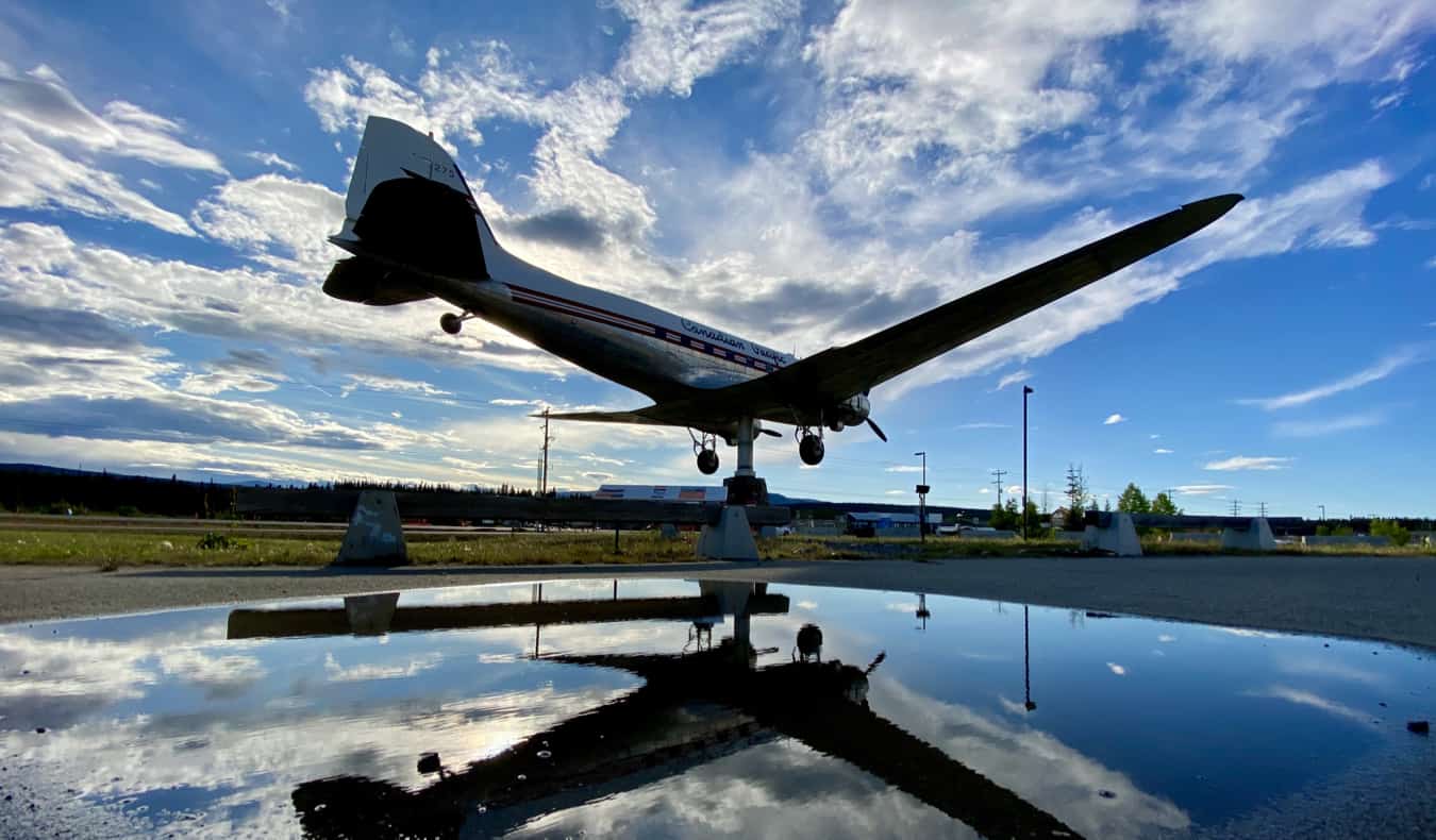 An old airplane at the Museum of Transportation in Yukon, Canada