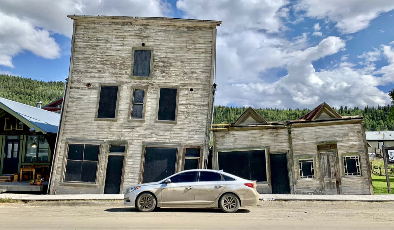 The Kissing Buildings in Dawson City, Yukon, Canada