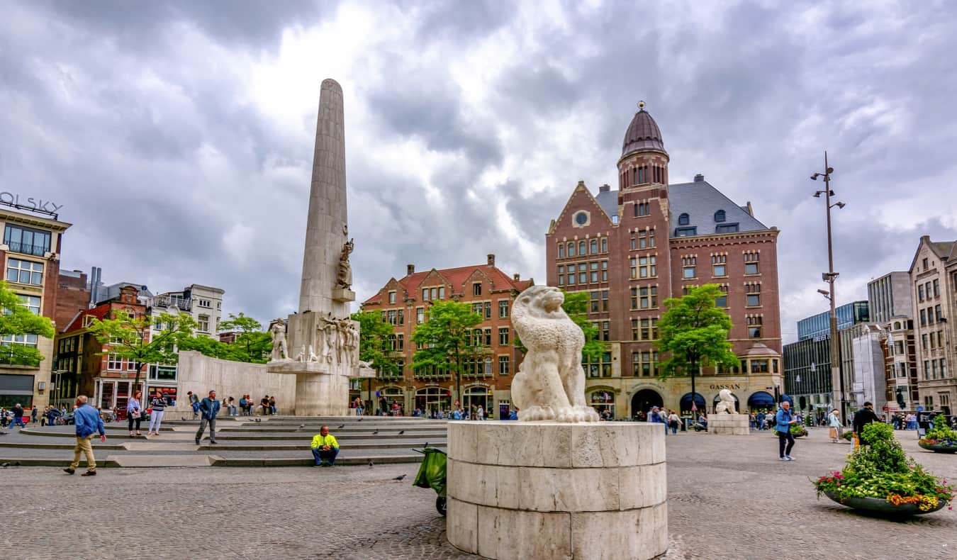 The bustling downtown Centraal district of Amsterdam, Netherlands