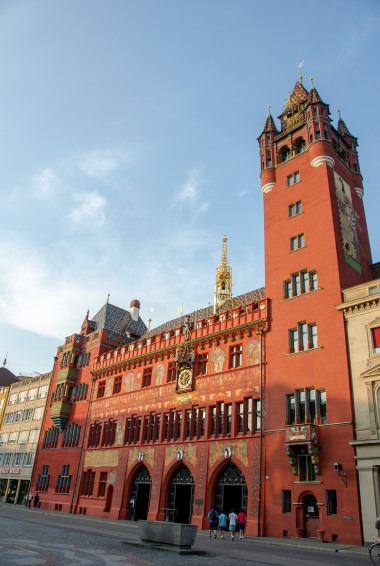 Red building at Basel Marktplatz