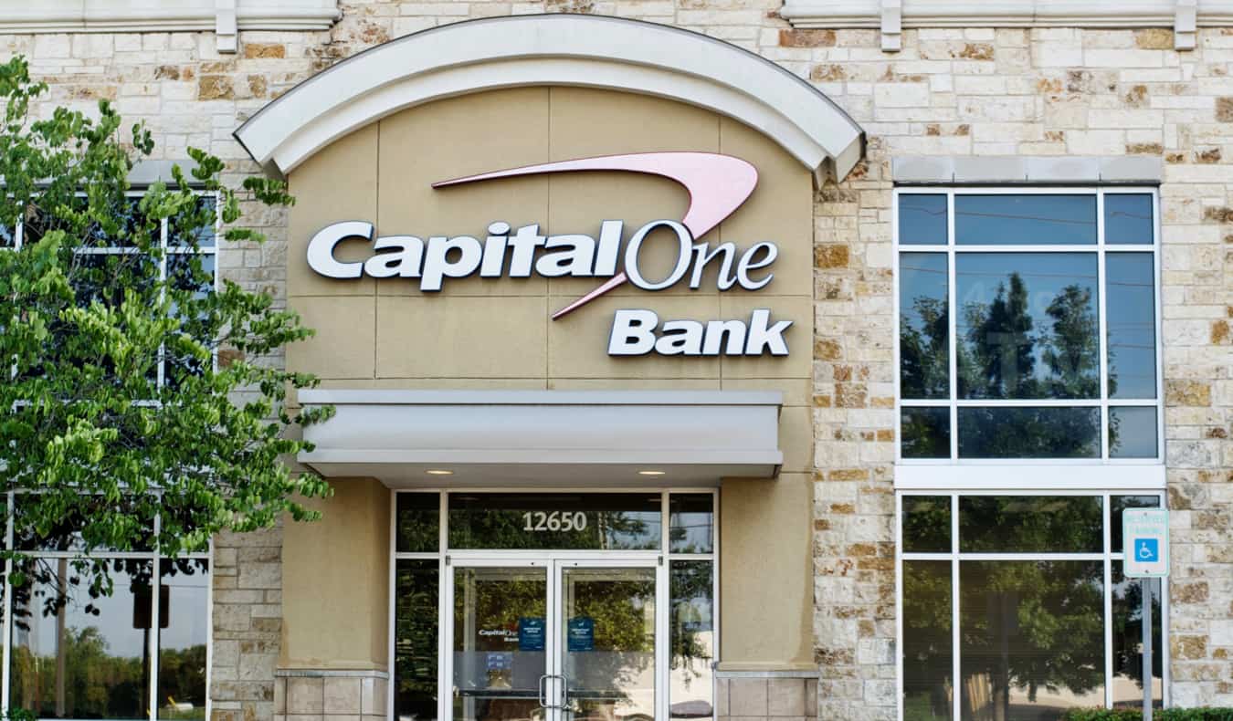 The exterior of a Capital One bank in the USA