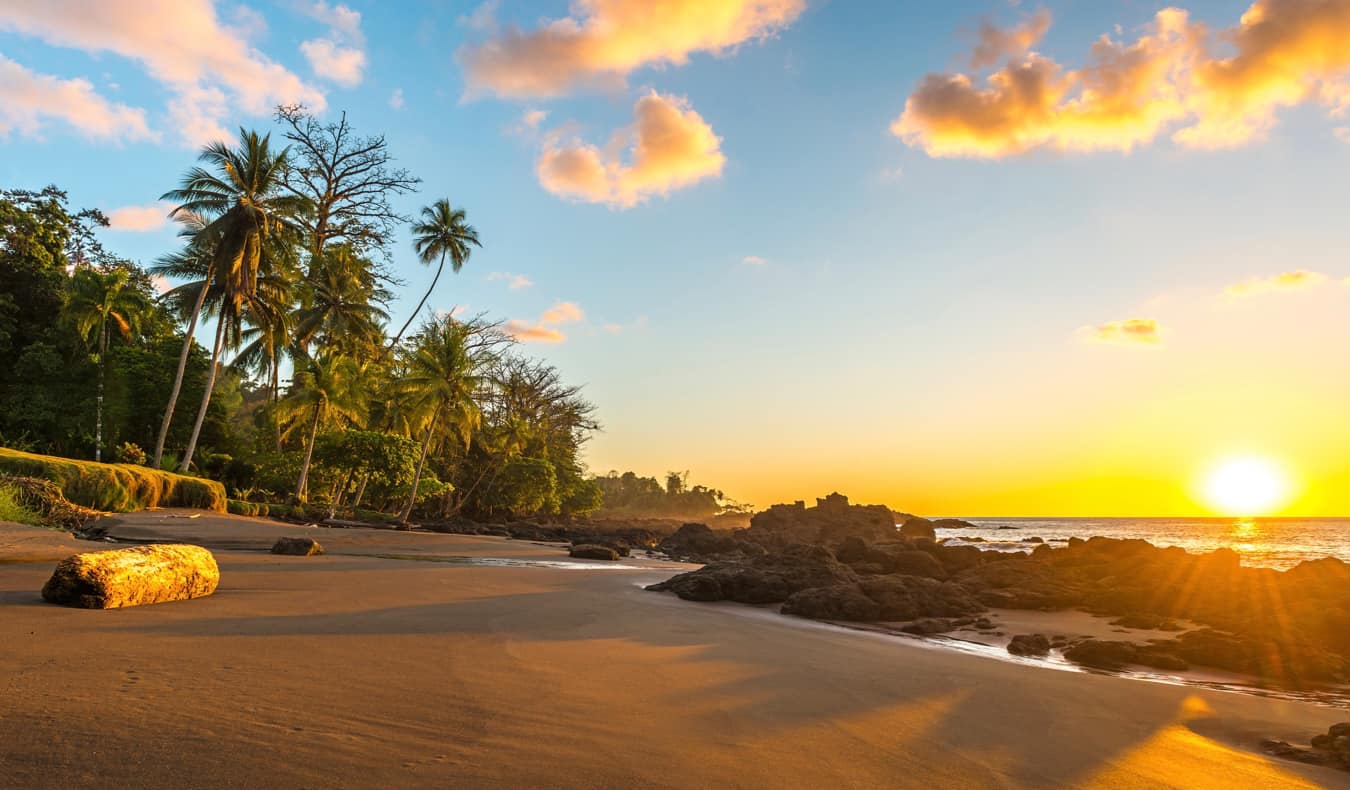 The stunning beach of Corcovado National Park in Costa Rica