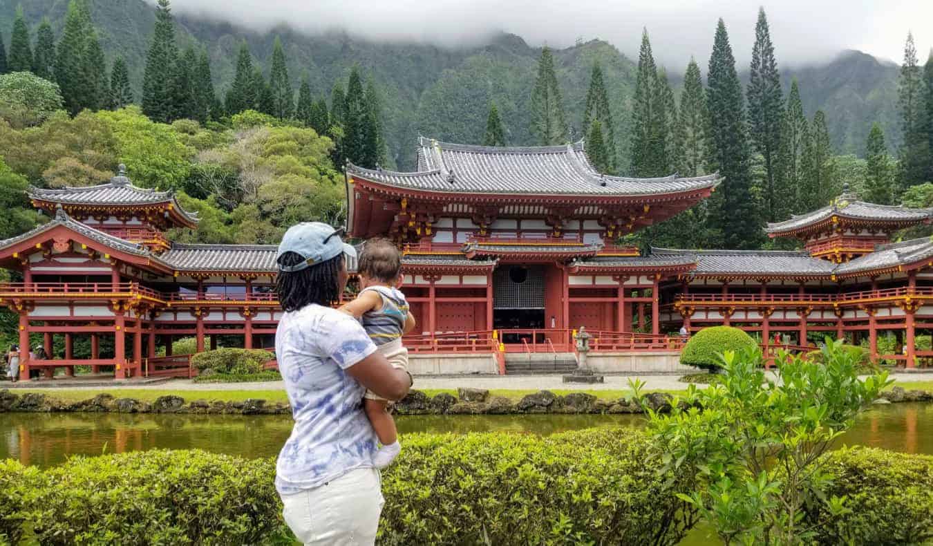 The Lewis family traveling abroad together