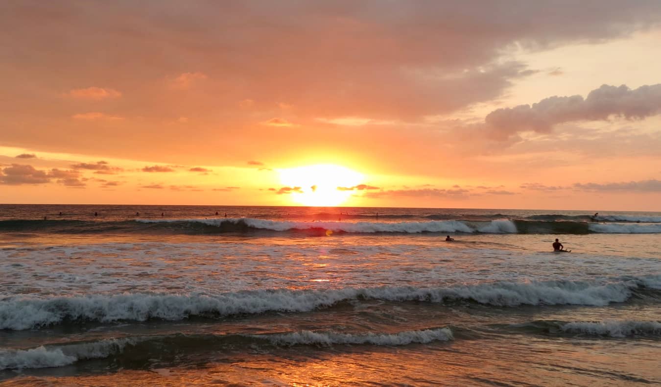 The wide, white-sand beach of Santa Teresa, Costa Rica