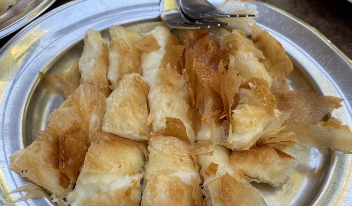 A plate of delicious traditional Greek food in Crete, Greece