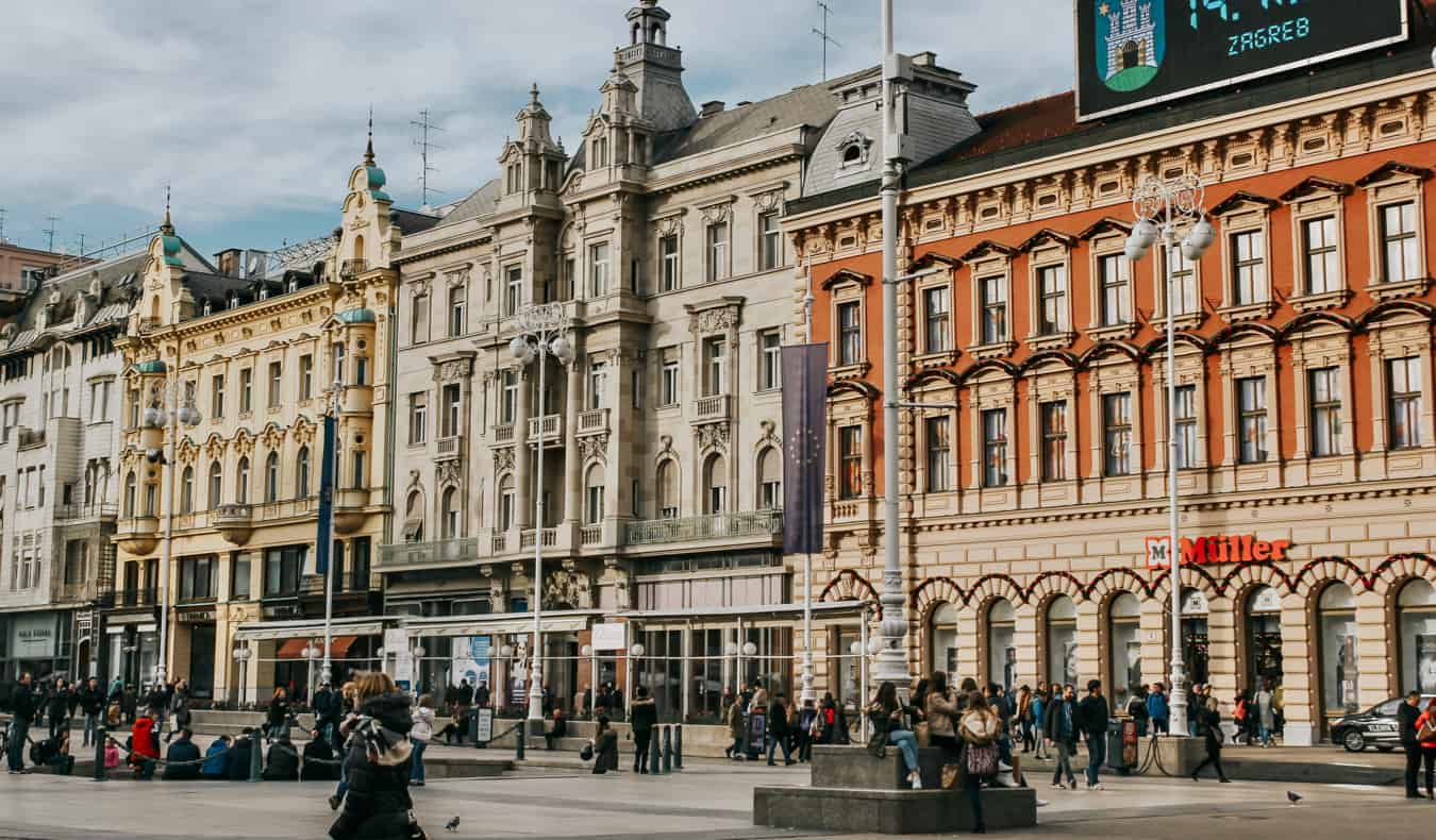 The colorful old buildings of Zagreb, Croatia