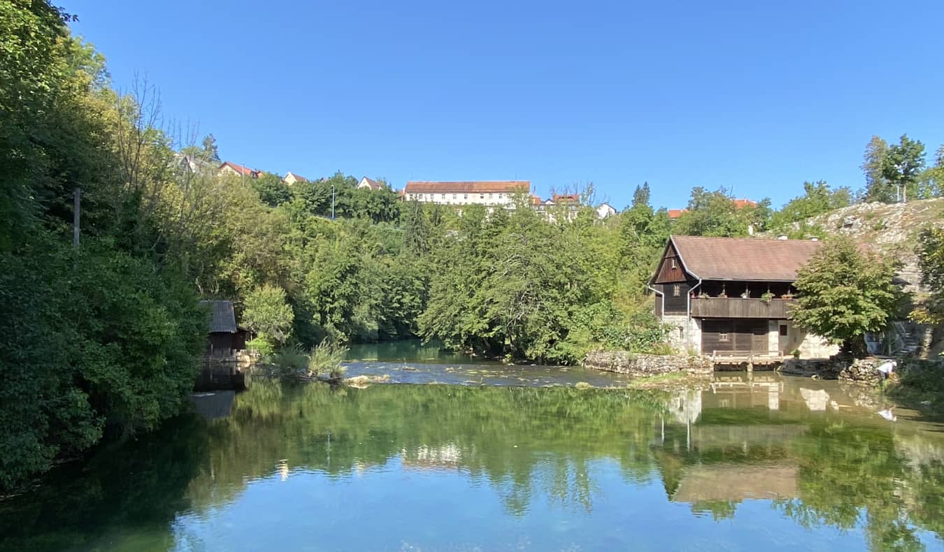 The calm, clear waters of one of Croatia's beautiful lakes