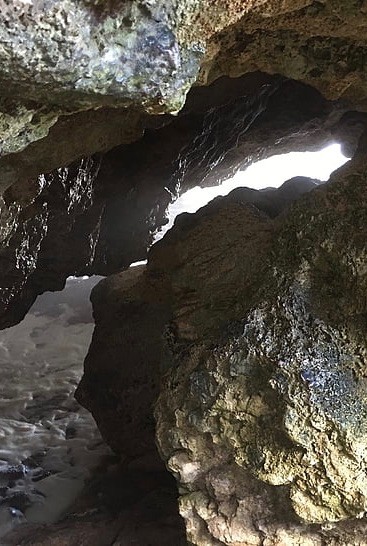 A small opening in the Hato Caves in Curaçao