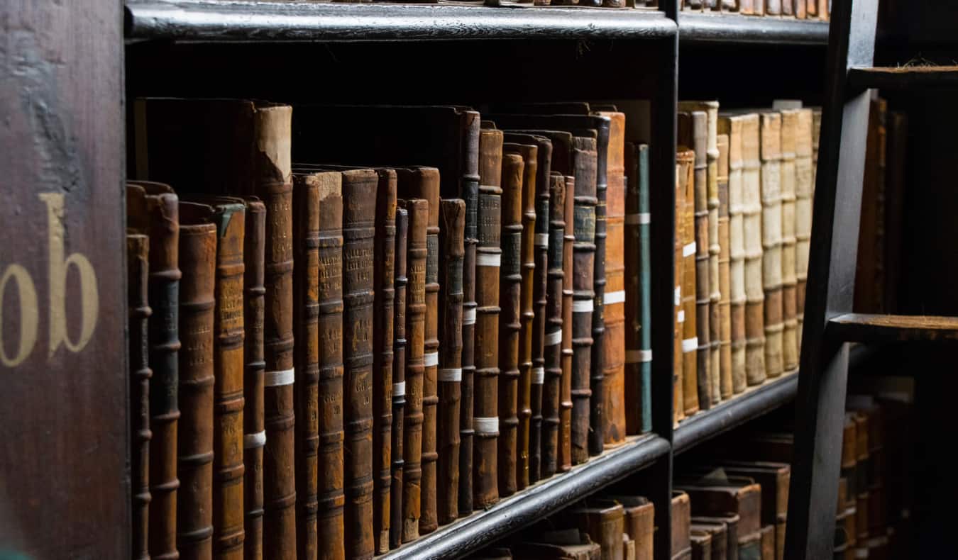 old books in Trinity College in Dublin