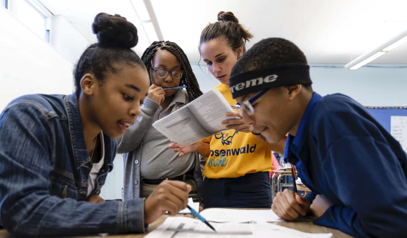 A group of students from FLYTE studying in their classroom