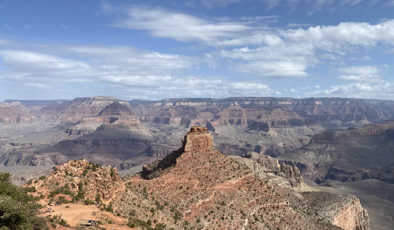 Unique rock formations and towering cliffs at the Grand Canyon