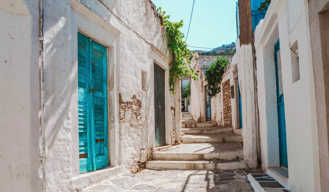 Charming alleys in Naxos, Greece