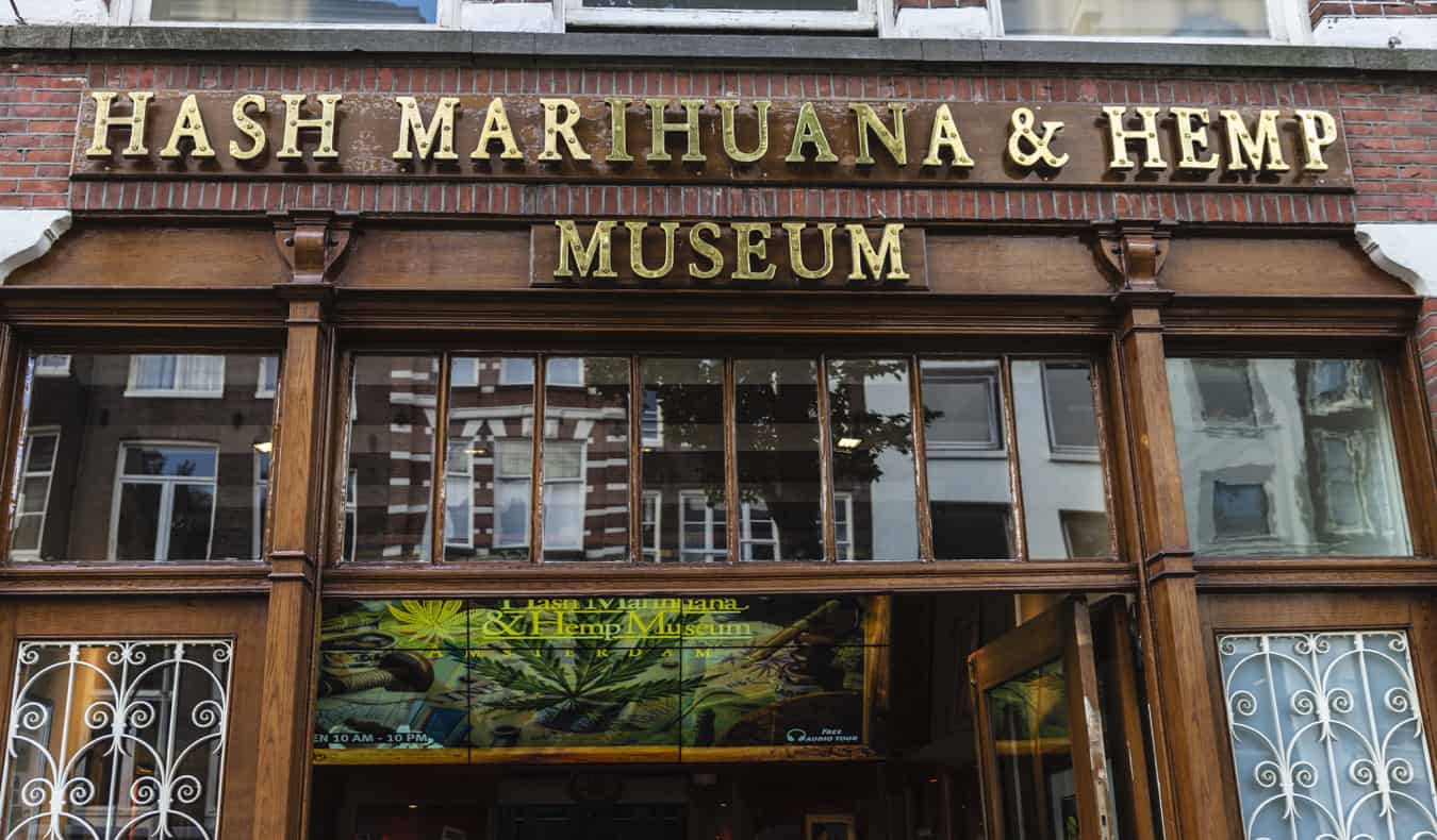 the exterior of the Hash Museum in Amsterdam, Netherlands