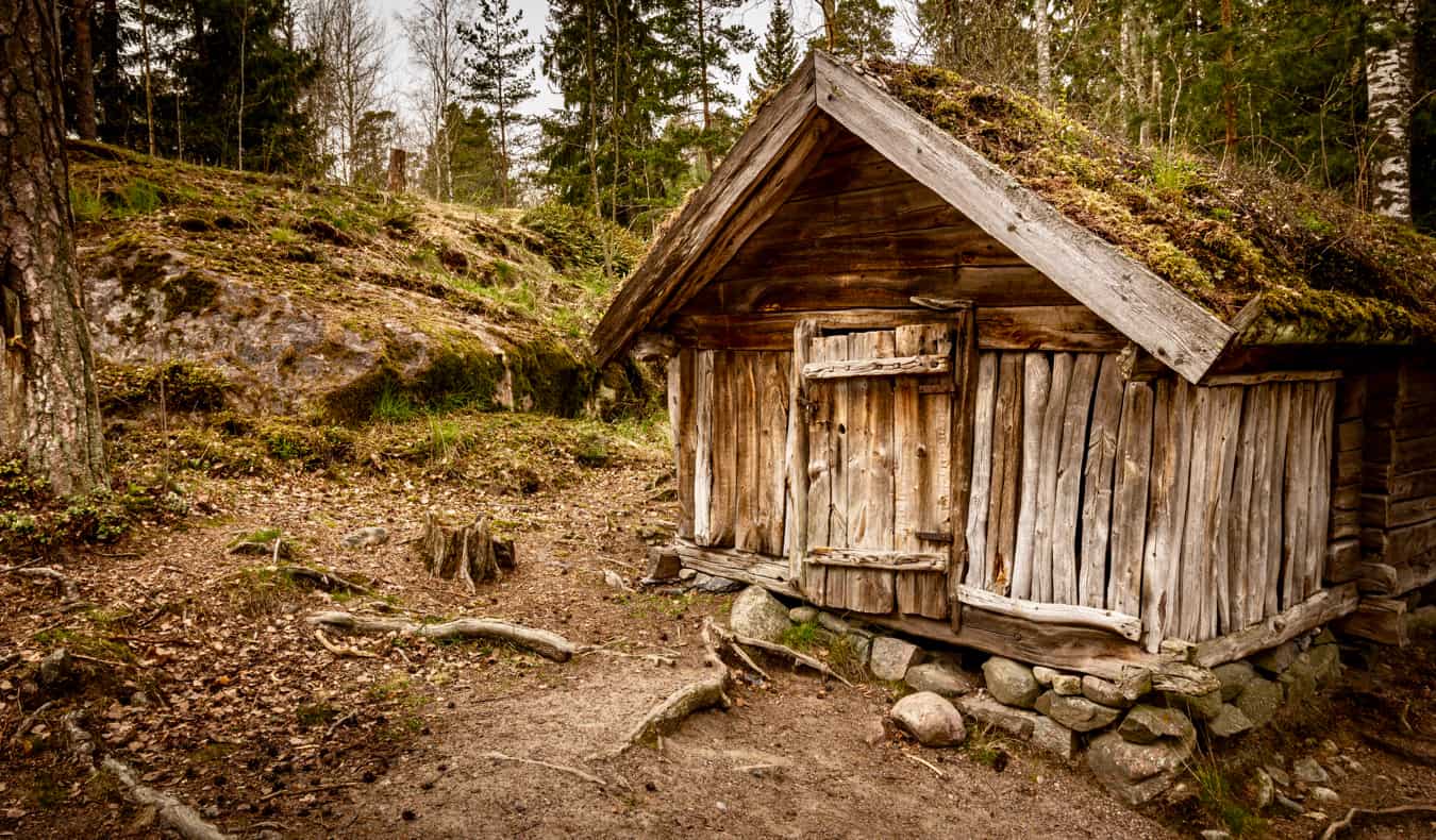 An old hut on Seurasaari Island in Helsinki, Finland