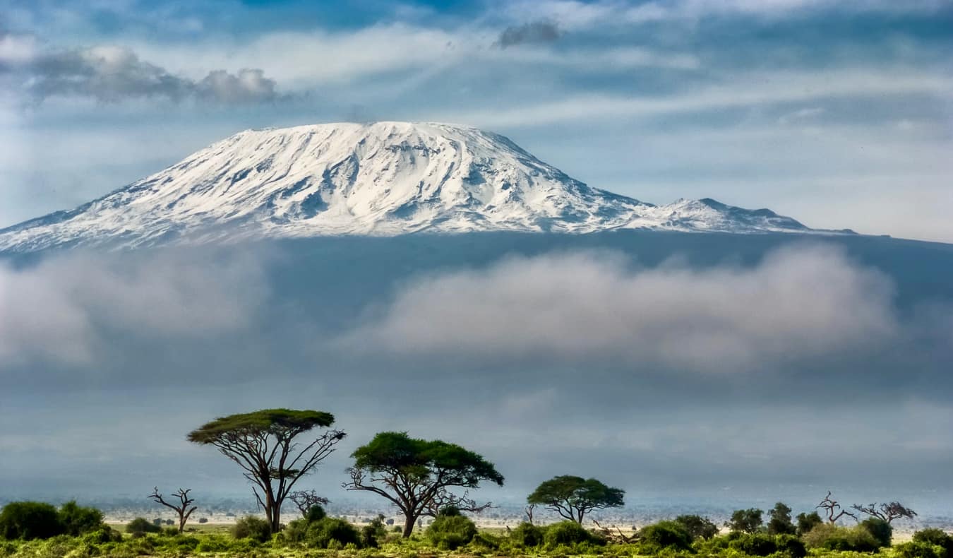 The view of Kilimanjaro in Tanzania from a nearby National park