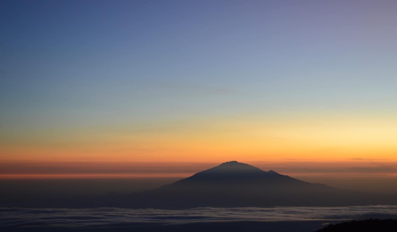 Sunset over Mount Kilimanjaro in Africa