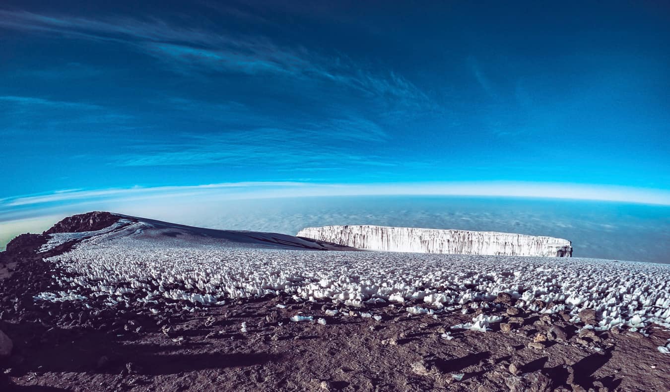 The view from the peak of Mount Kilimanjaro