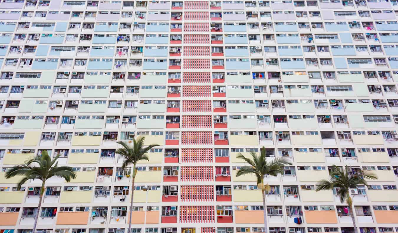 Crowded apartments in Kowloon, Hong Kong