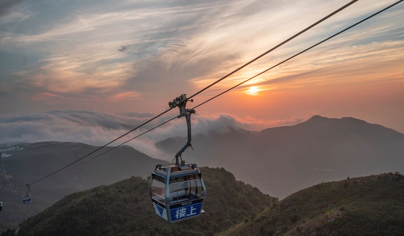 The Ngong Ping cable car in Hong Kong