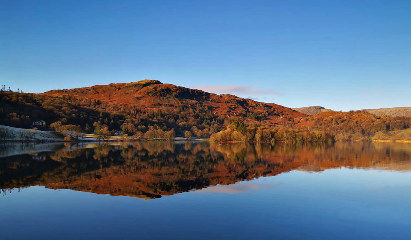 Smooth water in the picturesque Lake District in England