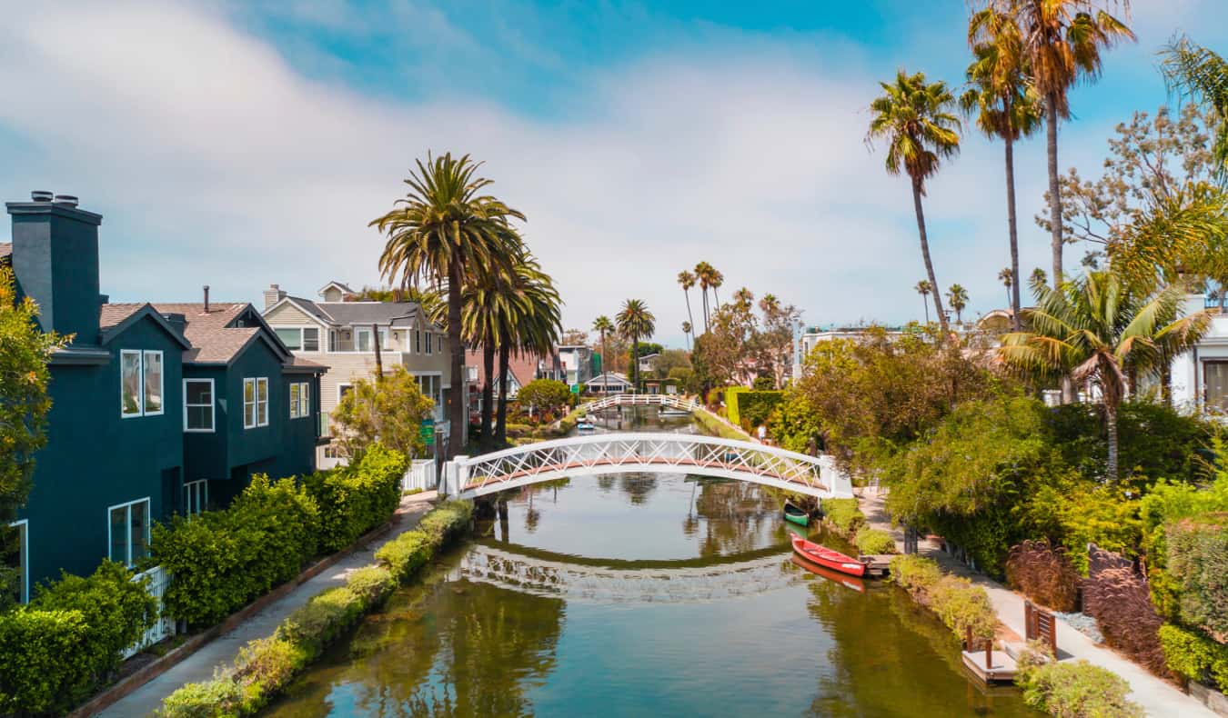 Small houses with lots of gardens in Venice Beach, Los Angeles