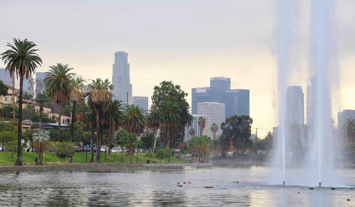 The laidback area around Silver Lake in Los Angeles, California