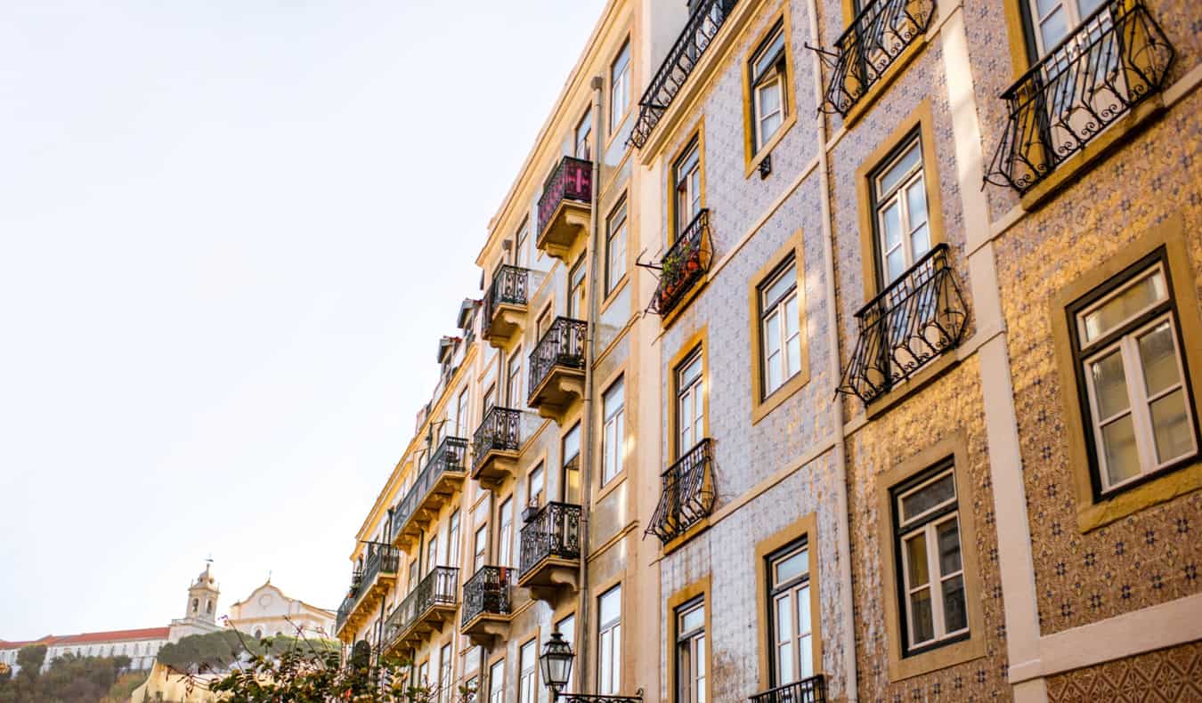 A row of apartments in Lisbon, Portugal