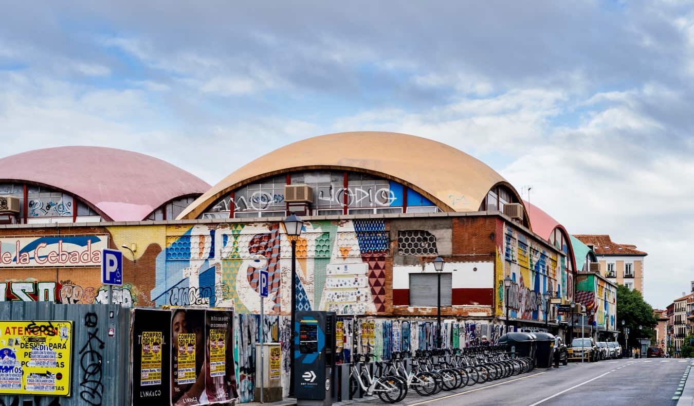 A huge market warehouse in La Latina in Madrid, Spain