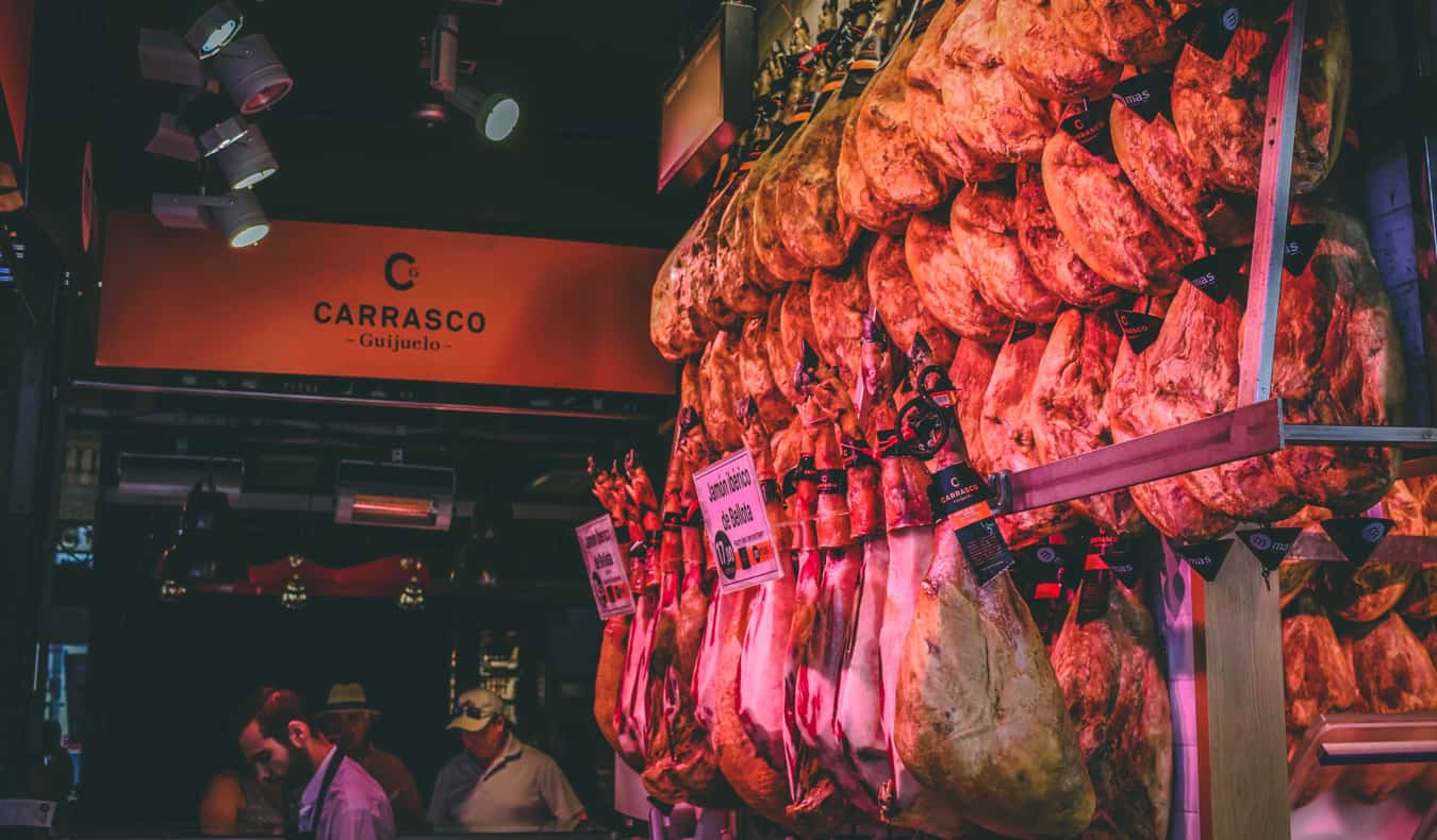 inside the Mercado de San Miguel in Madrid, Spain