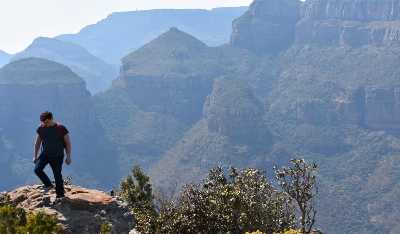 Nomadic Matt hiking in Africa