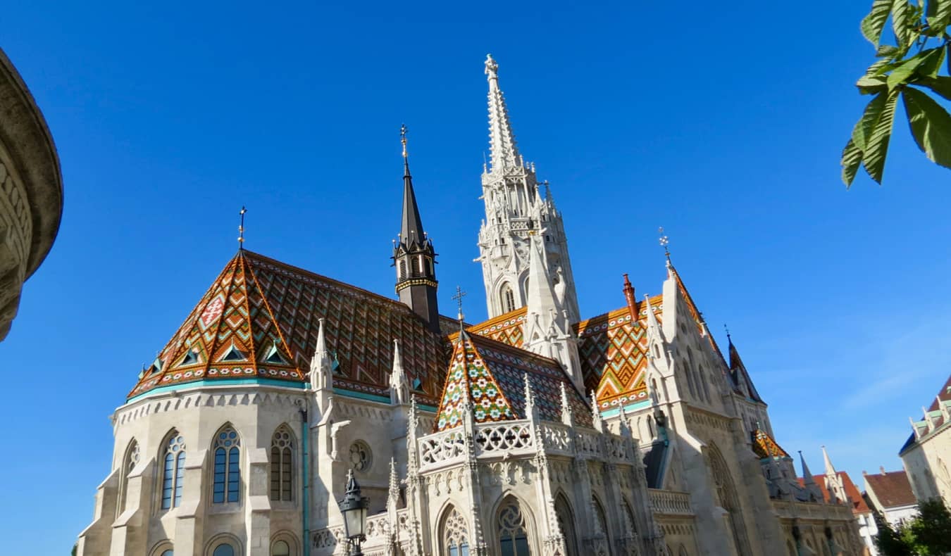 The famous exterior of Matthias Church in Budapest, Hungary