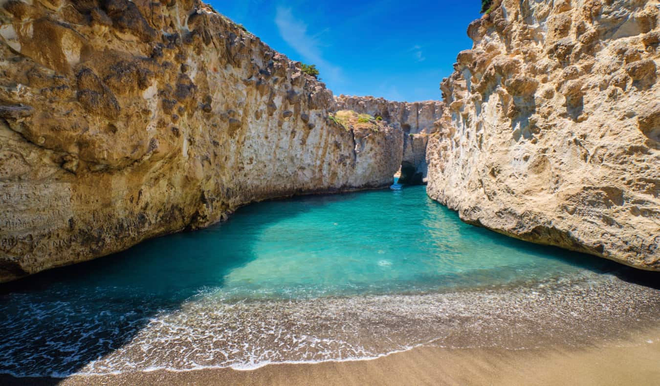 A stunning beach on the island of Milos in Greece