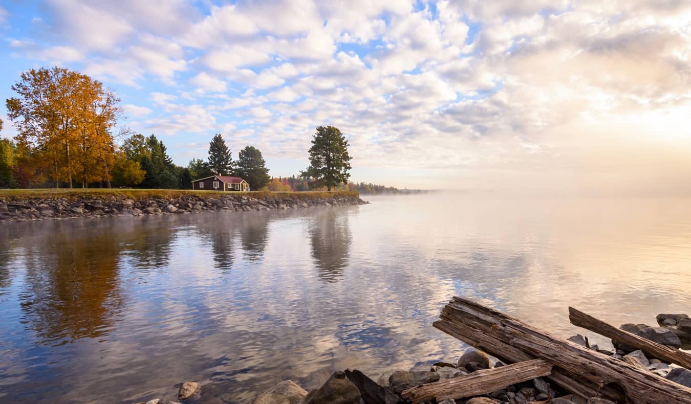 The calm waters of Moosehead Lake in Maine, USA