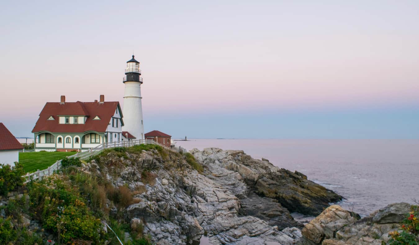 An old lighthouse on the coast of Maine, USA