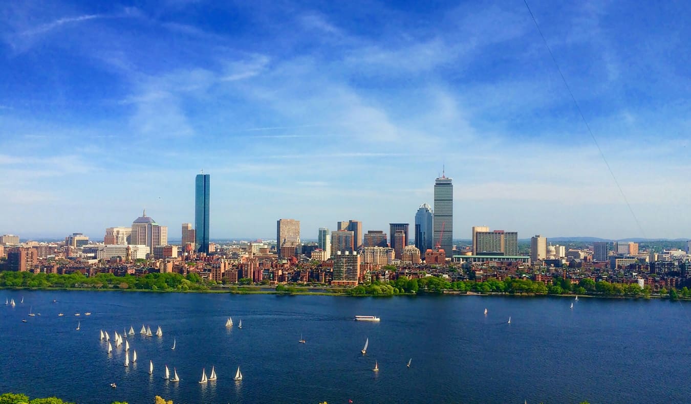 The summer skyline of Boston, Massachusetts