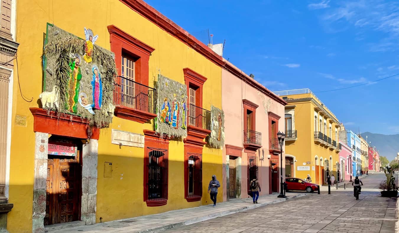 The narrow, colorful streets of Oaxaca, Mexico
