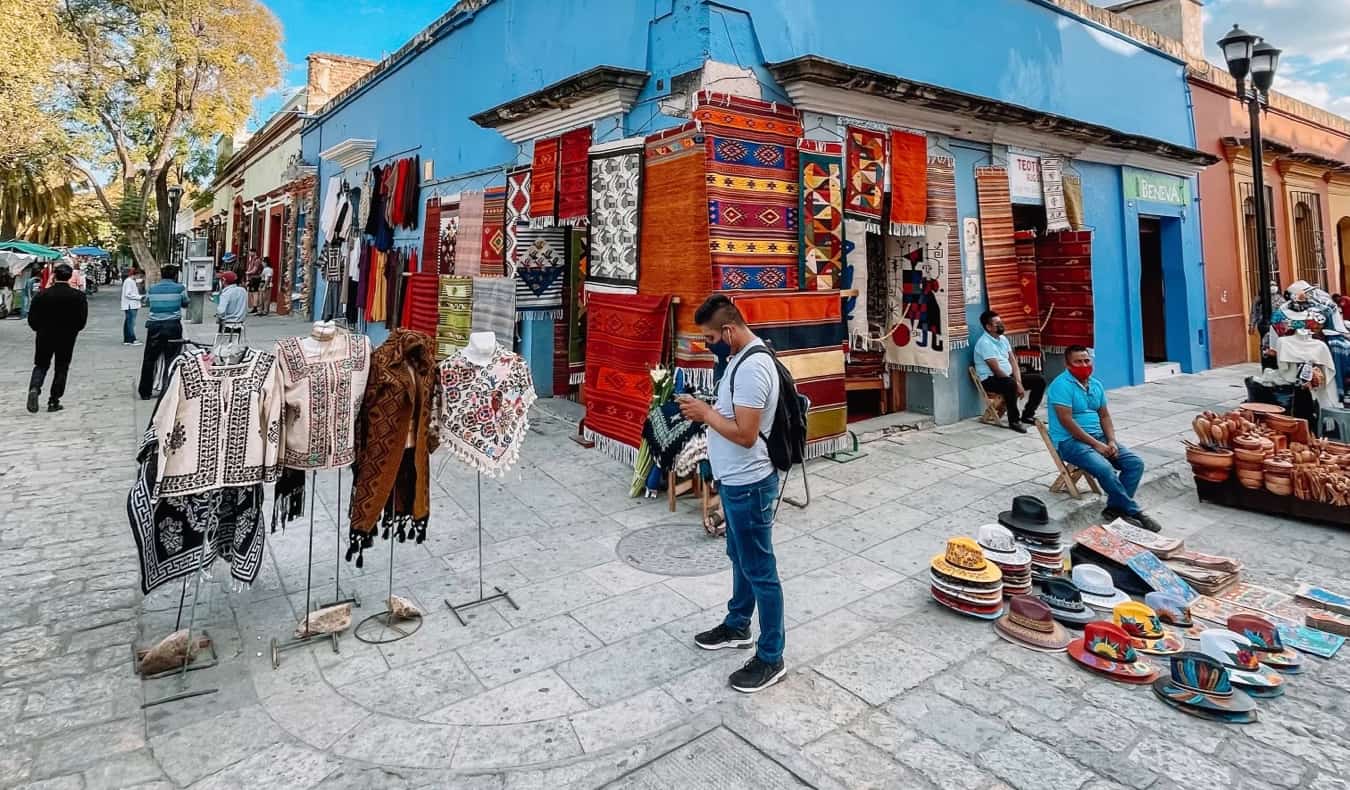 A small but colorful local market in Oaxaca, Mexico