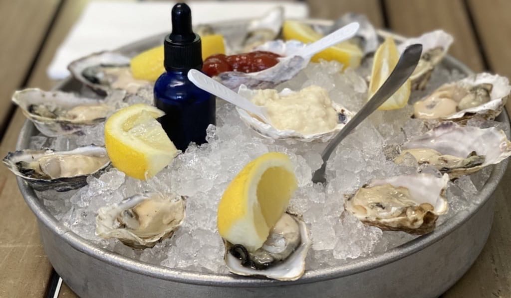 A platter of fresh oysters in Oregon, USA