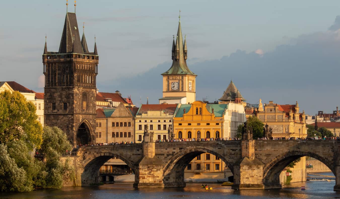 de pittoreske skyline van de oude stad in Praag, Tsjechië