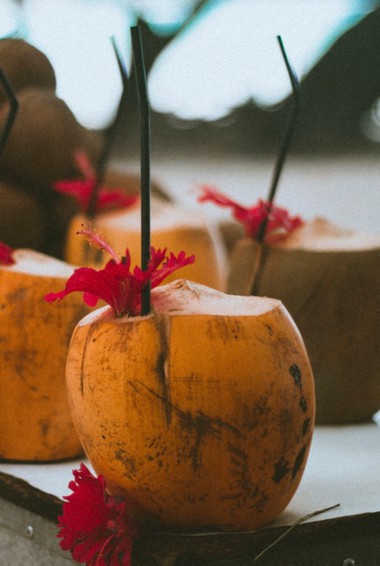 Coconut drinks in the Seychelles