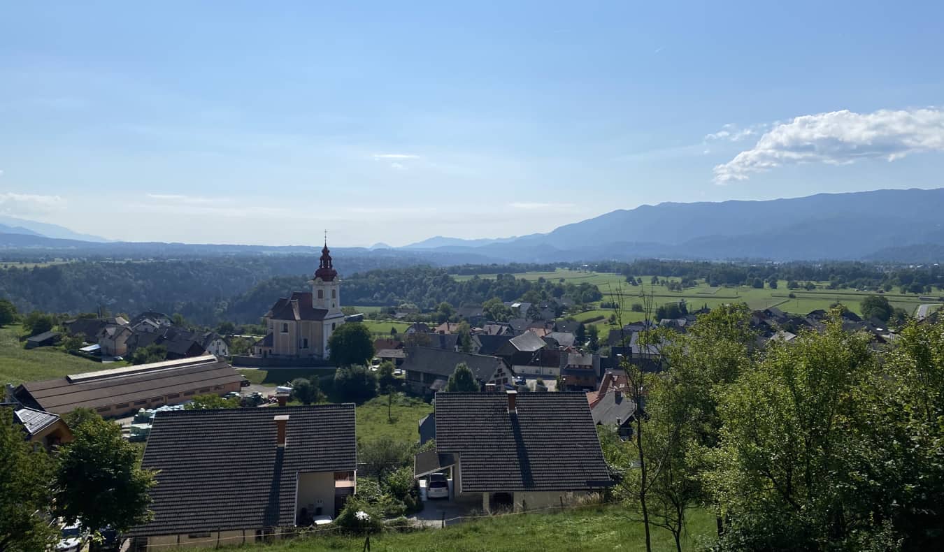 One of the many pastoral views of rural Slovenia on a sunny day