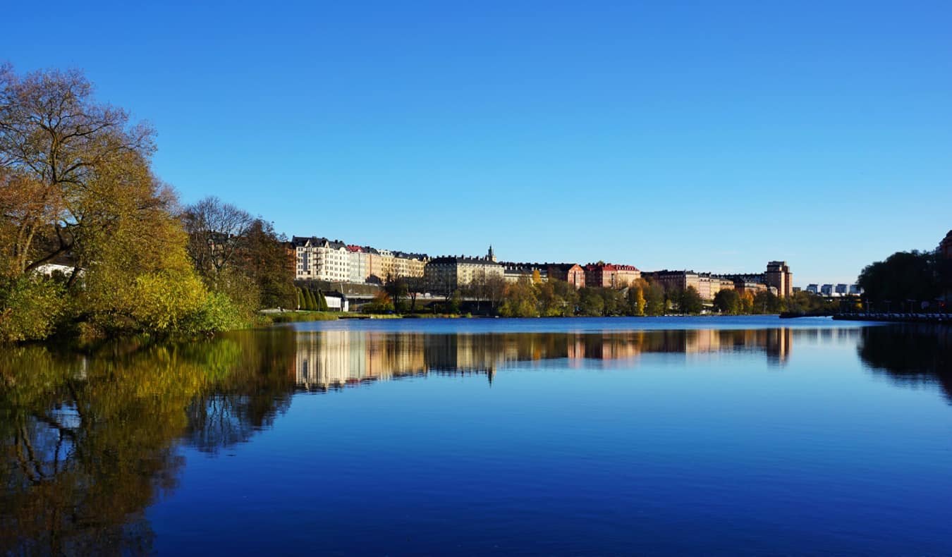 Looking across the water in Stockholm to the Kungsholmen district