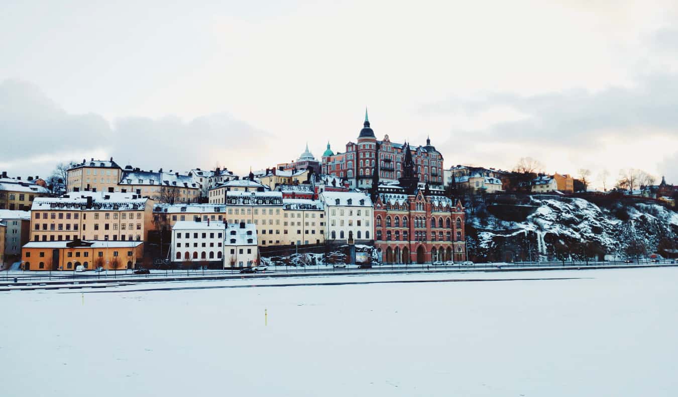 The picturesque historical architecture in Stockholm's Södermalm district on a bright summer day