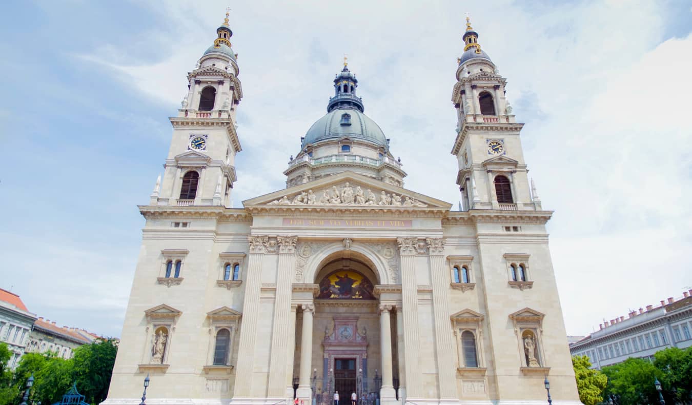 The twoering St Stephen's church in Budapest, Hungary