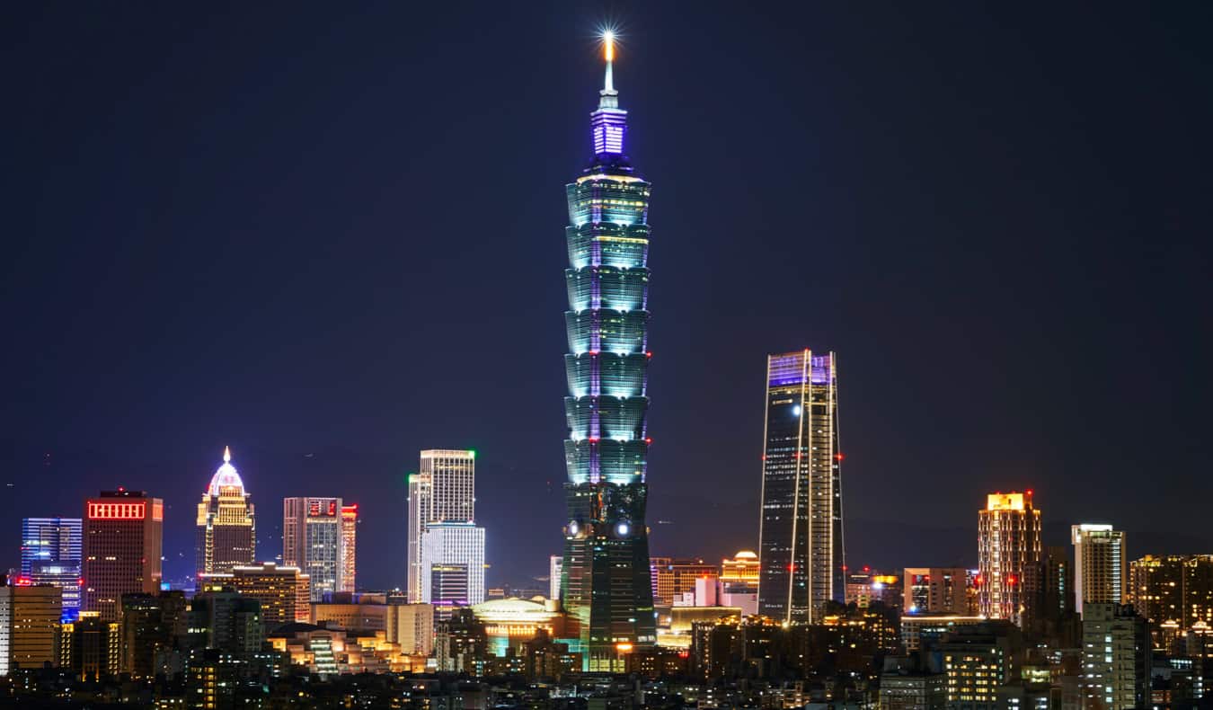 Taipei 101 in Taiwan at twilight