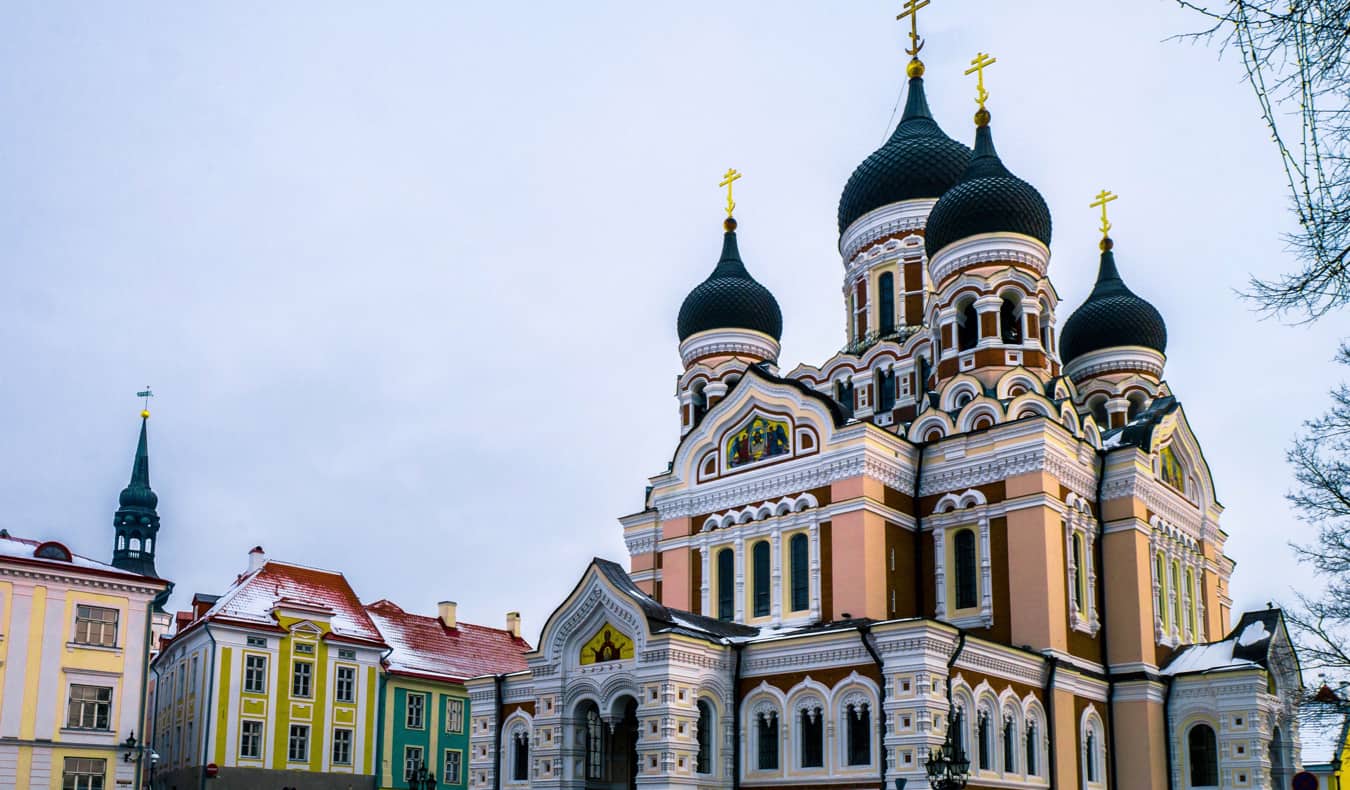 The historic Alexander Kevsky Cathedral in Tallinn, Estonia