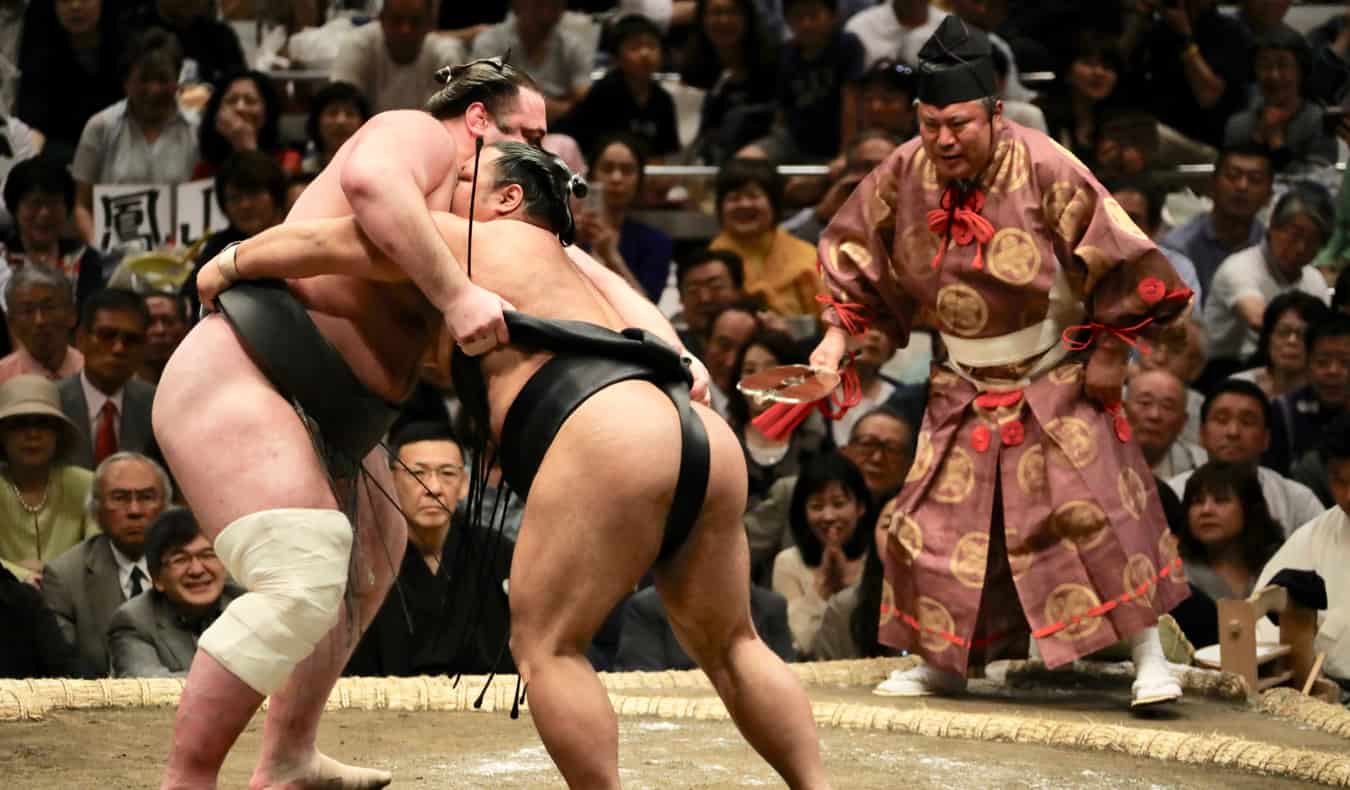 A sumo wrestling match in Tokyo, Japan