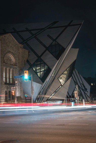 The exterior of the Royal Ontario Museum in Toronto, Ontario