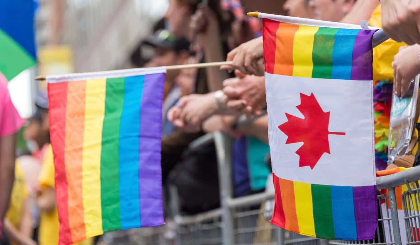 People celebrating Pride in Toronto, Canada